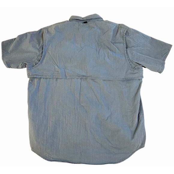 Browning Men’s XXL Short Sleeve Button Up Shirt Blue Hunting Outdoor Travel - Picture 2 of 5